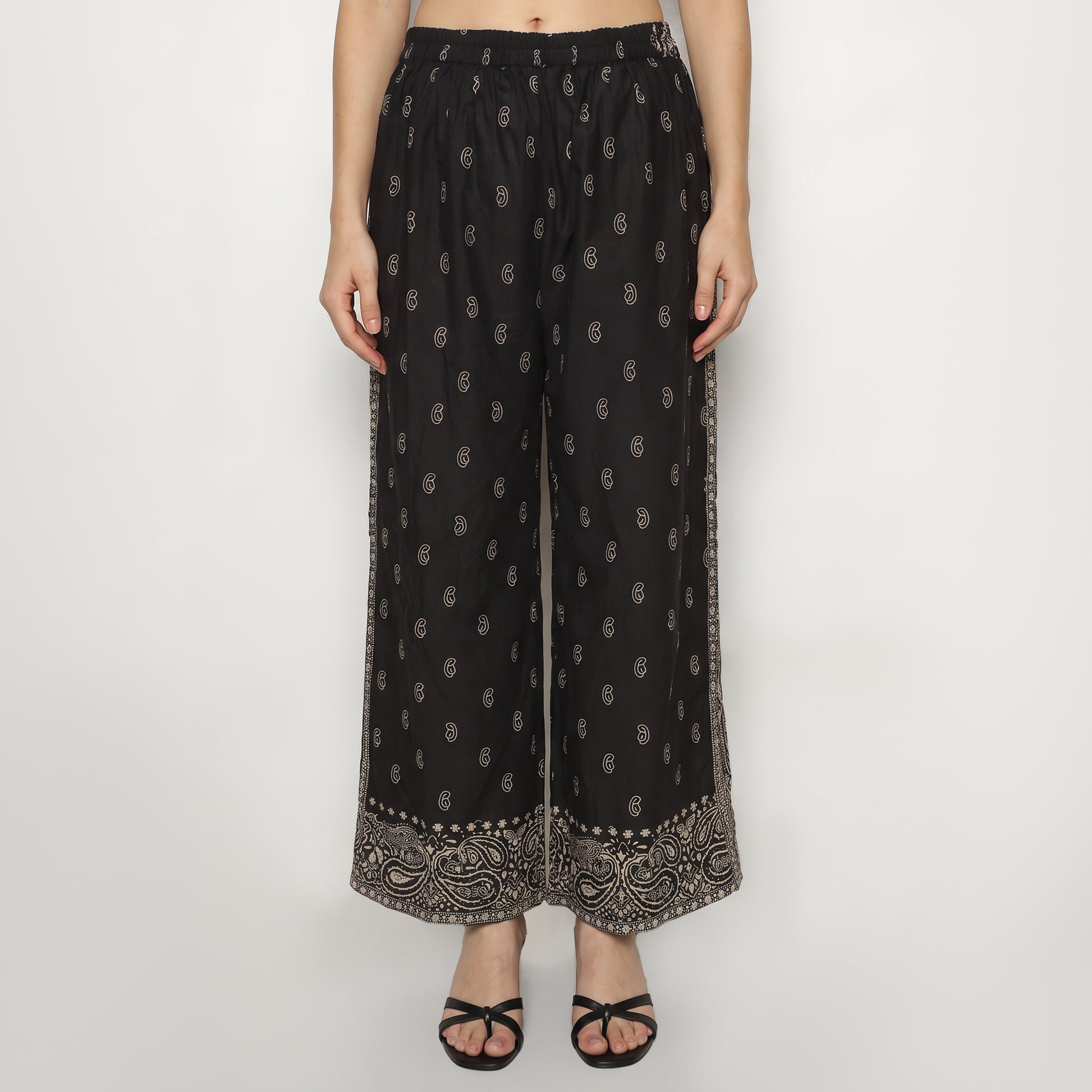 Cotton Printet High Rise Pants