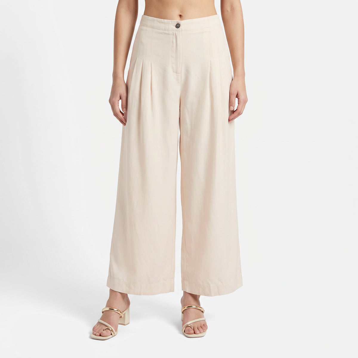 Solid Flared Palazzos