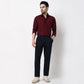 Regular Fit Solid Mid Rise Trousers