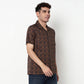 Printed Polyester Camp Collar Shirt