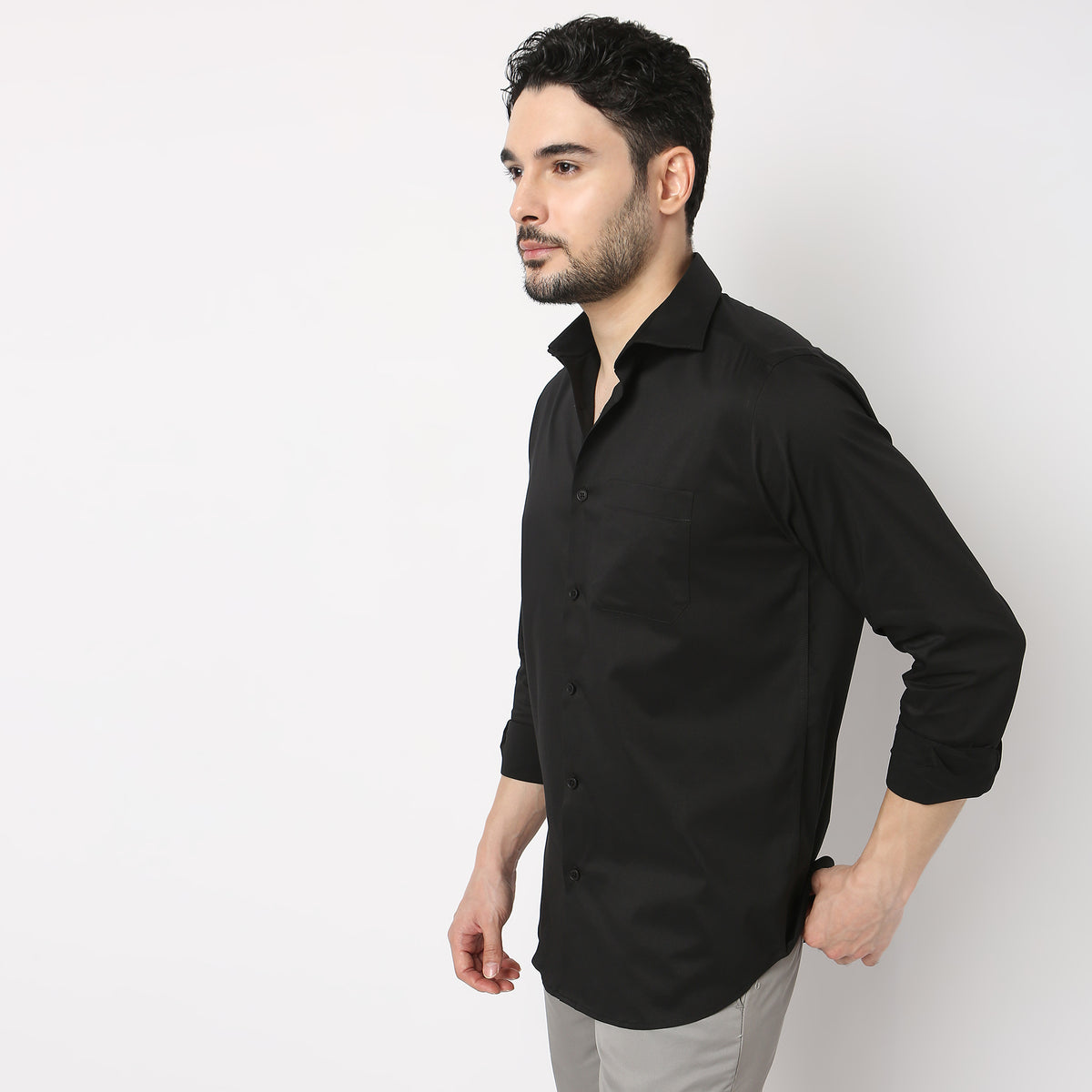 Regular Fit Solid Cooltek Shirt