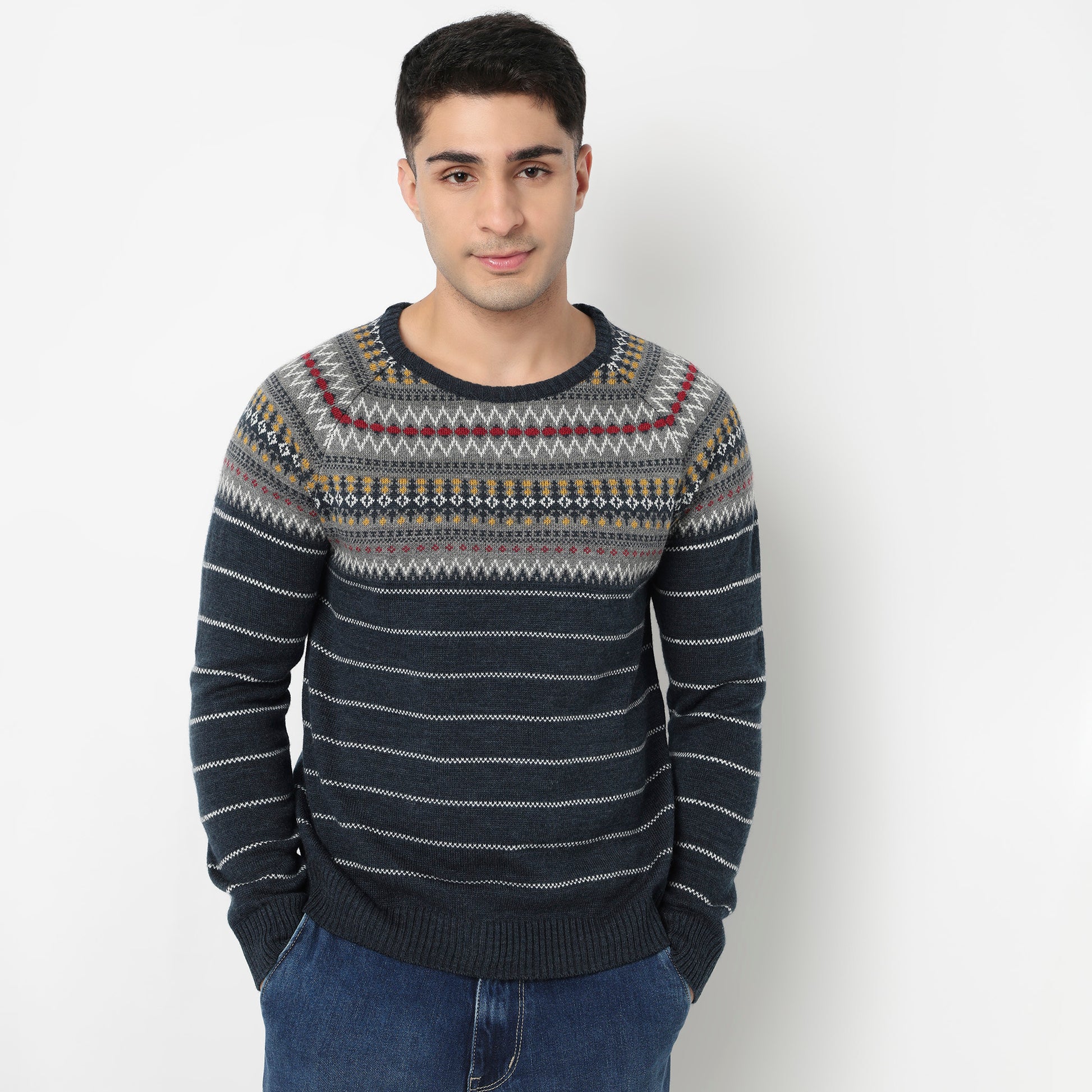 Regular Fit Jacquard Sweater