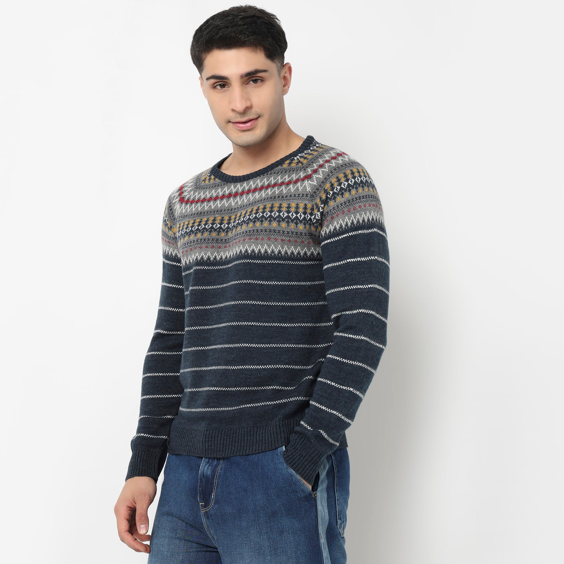 Regular Fit Jacquard Sweater