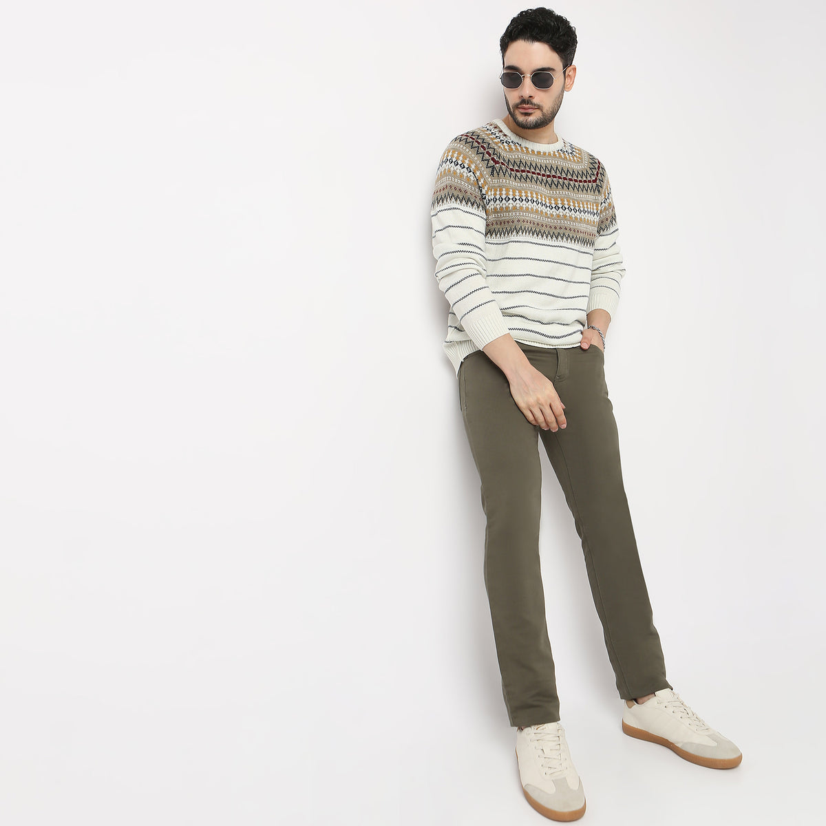 Regular Fit Jacquard Sweater