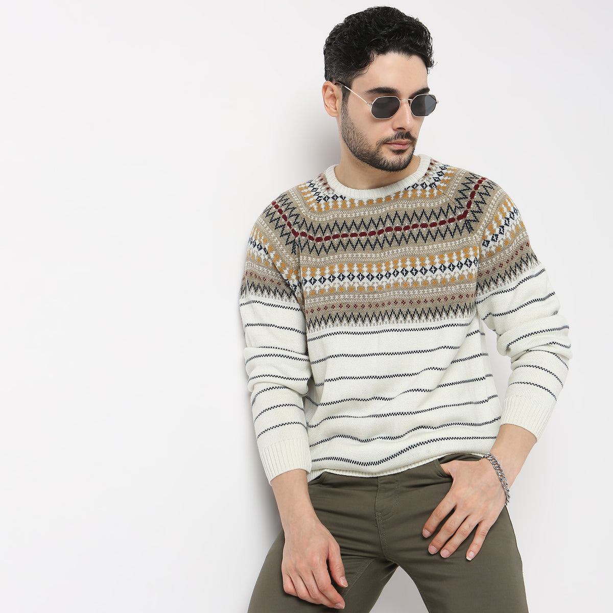 Regular Fit Jacquard Sweater