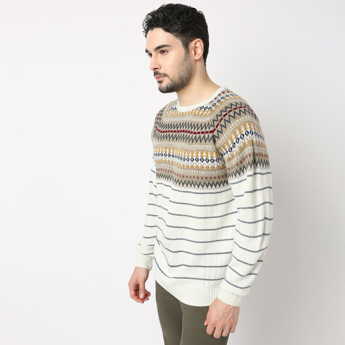 Regular Fit Jacquard Sweater