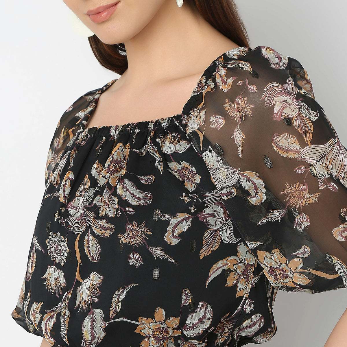 Regular Fit Printed Crop Top