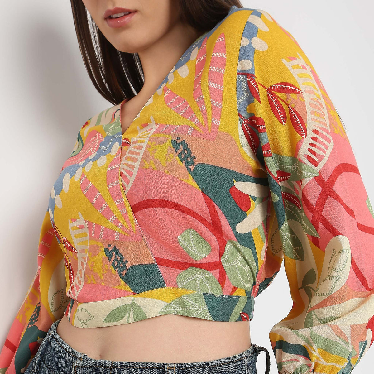 Boxy Fit Printed Crop Top