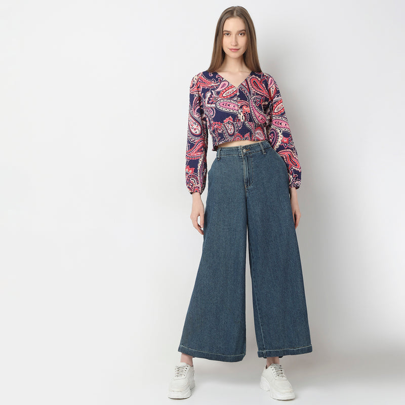 Regular Fit Printed Crop Top