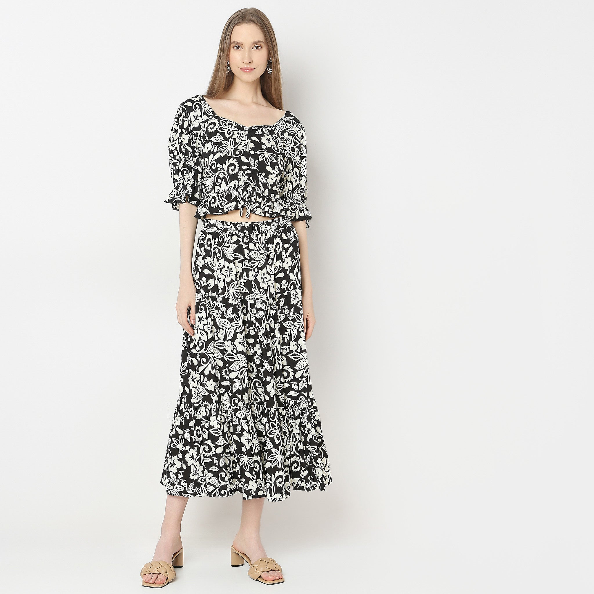 Regular Fit Printed Crop Top