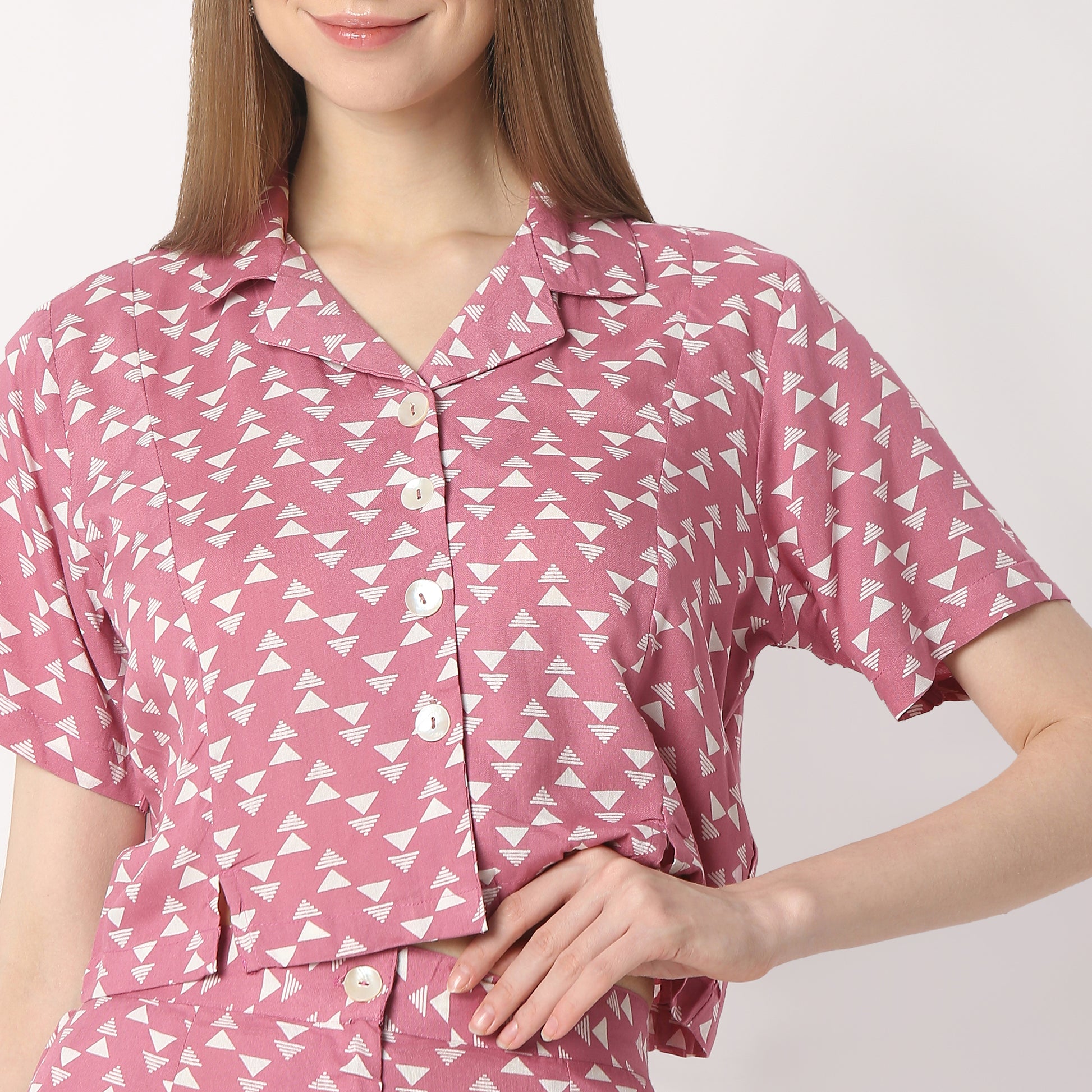 Regular Fit Printed Crop Length Top Top