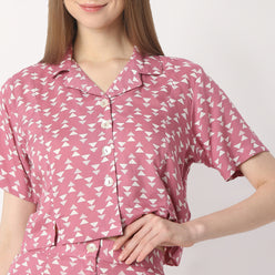 Regular Fit Printed Crop Length Top Top