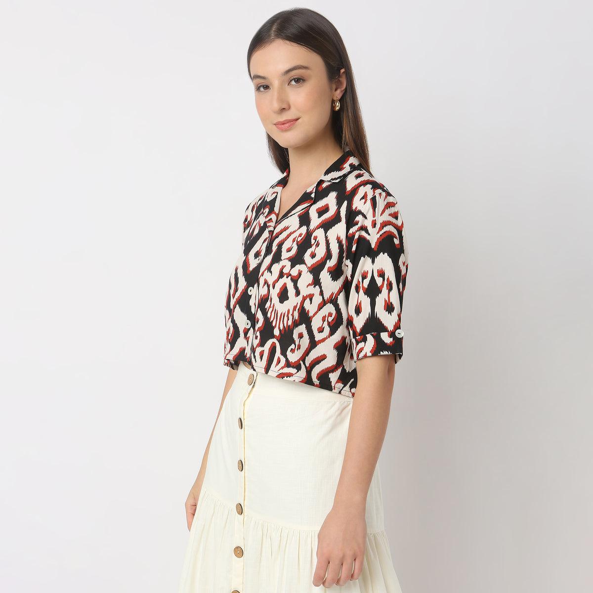 Regular Fit Printed Crop Top