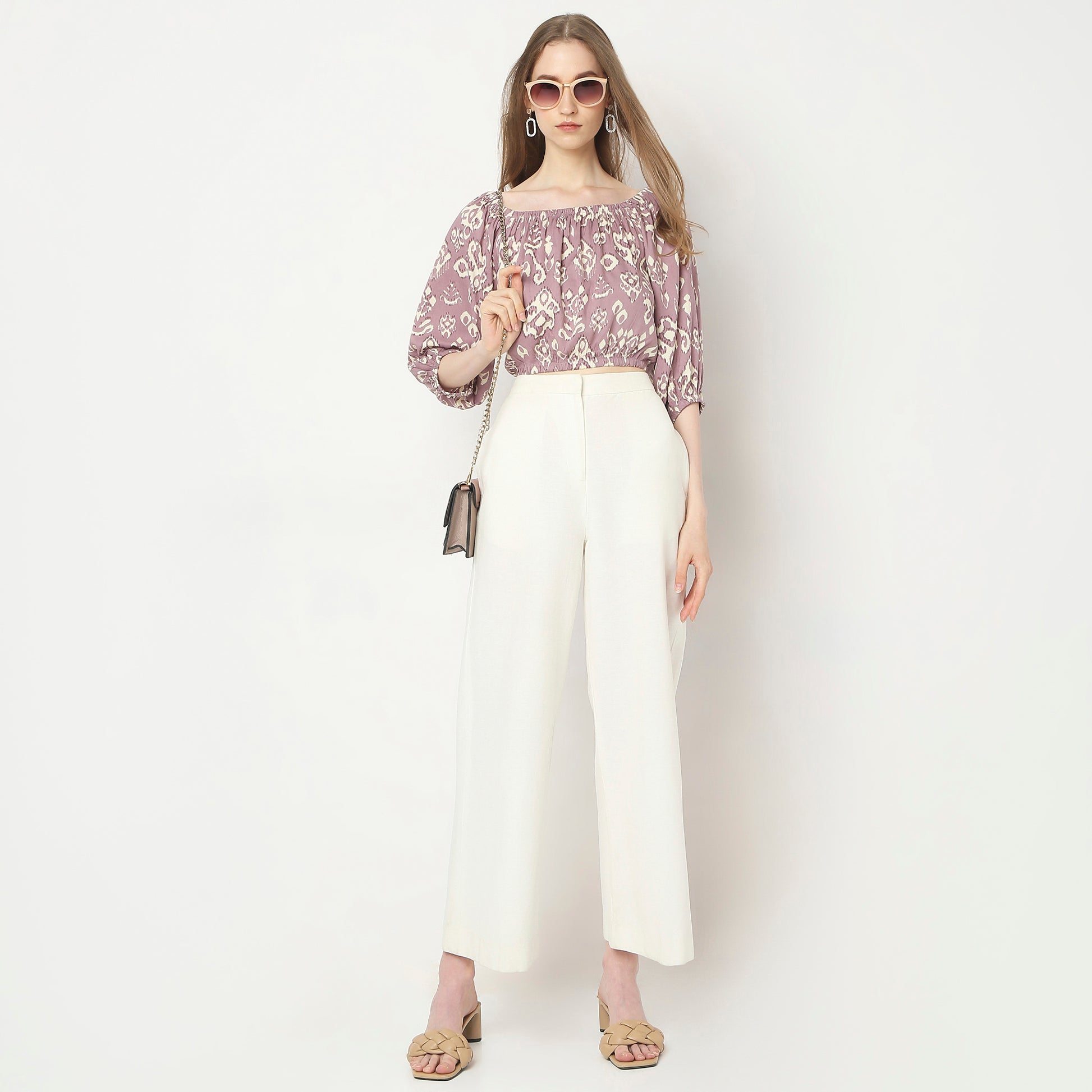 Regular Fit Printed Crop Top