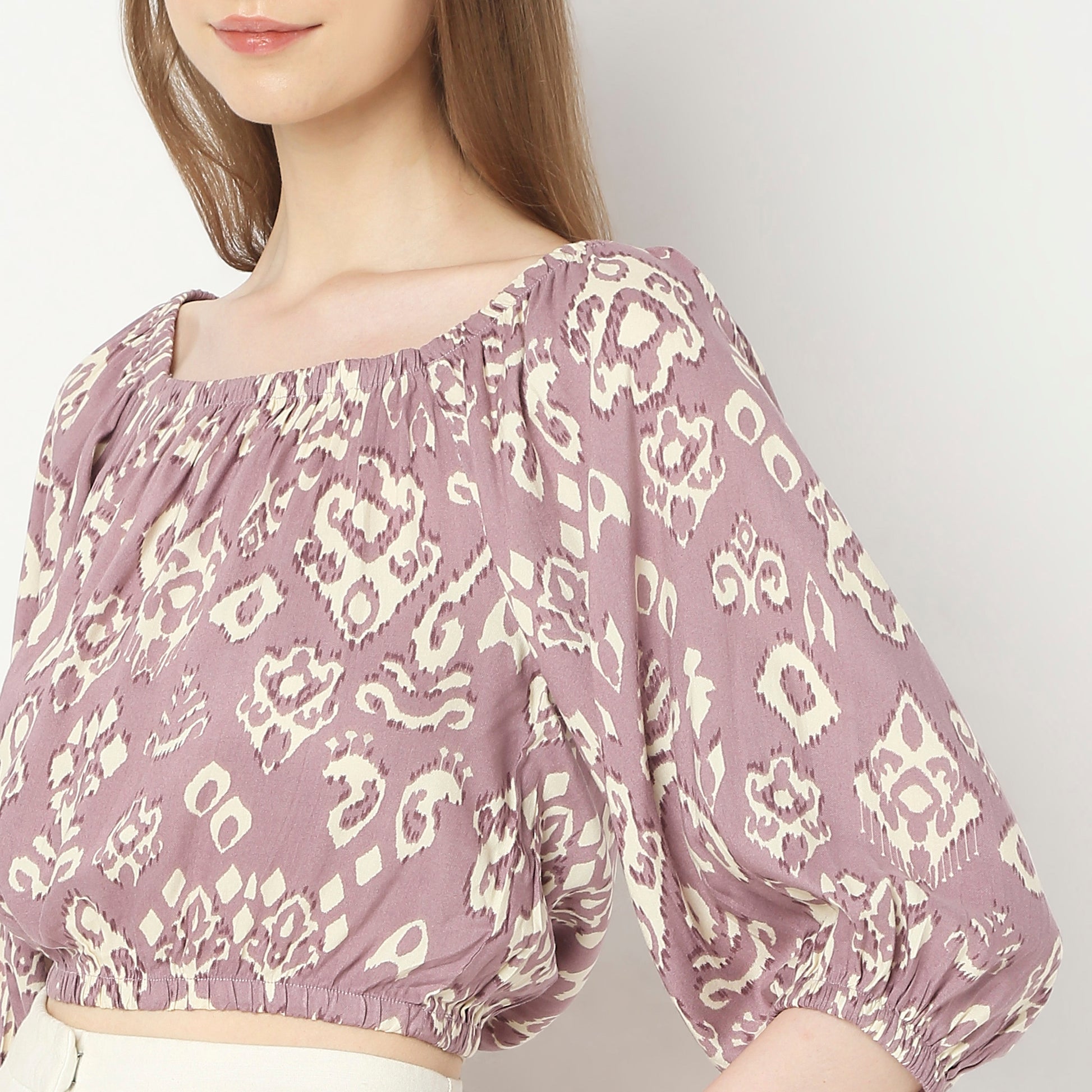 Regular Fit Printed Crop Top