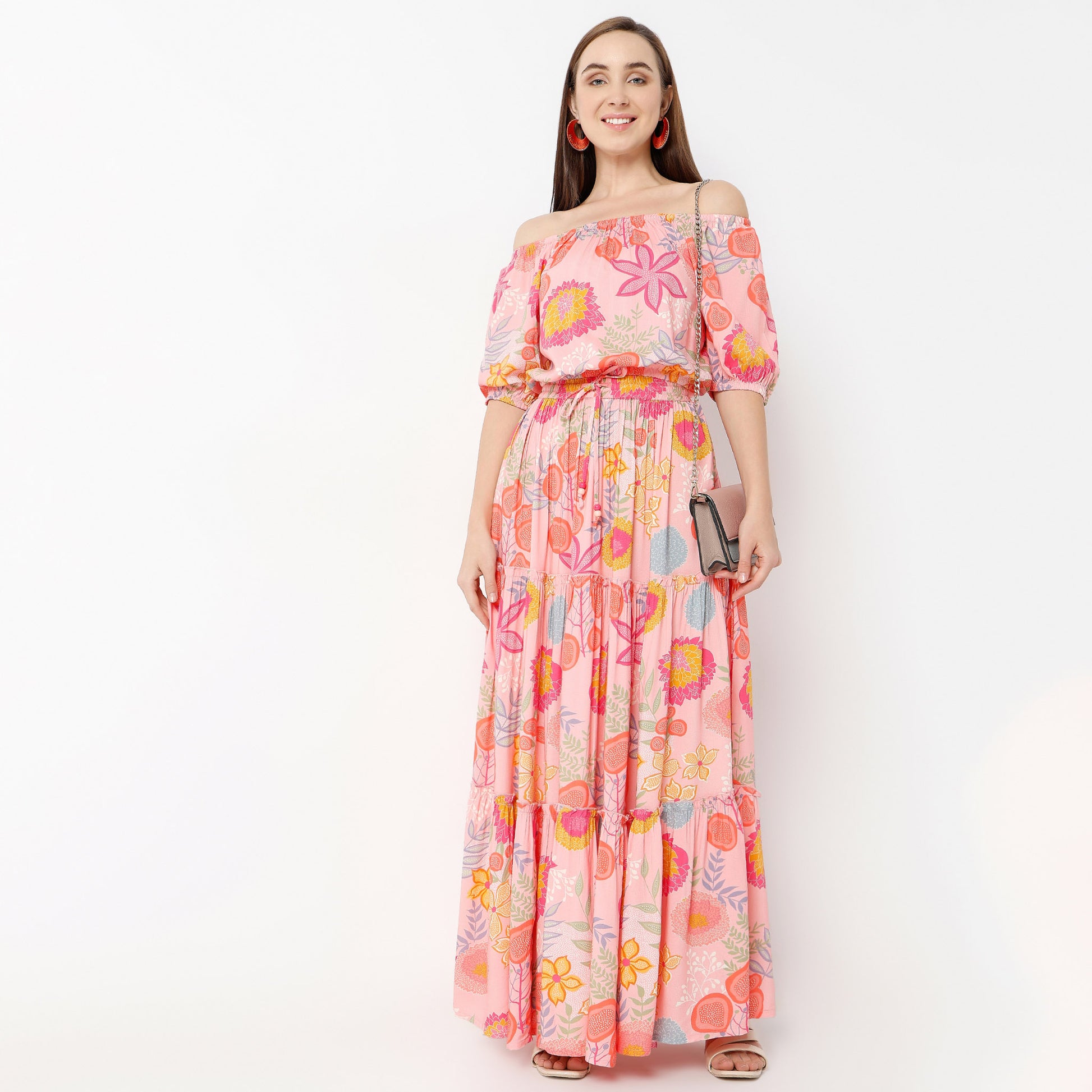 Regular Fit Printed Round Neck Crop Top