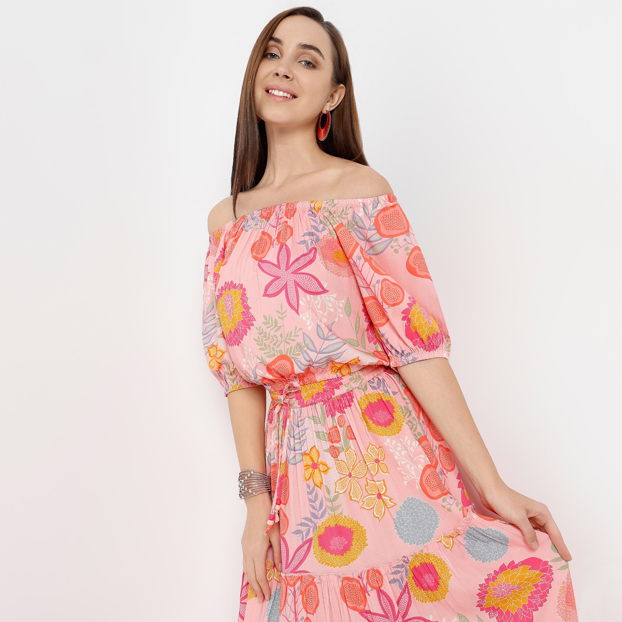 Regular Fit Printed Round Neck Crop Top