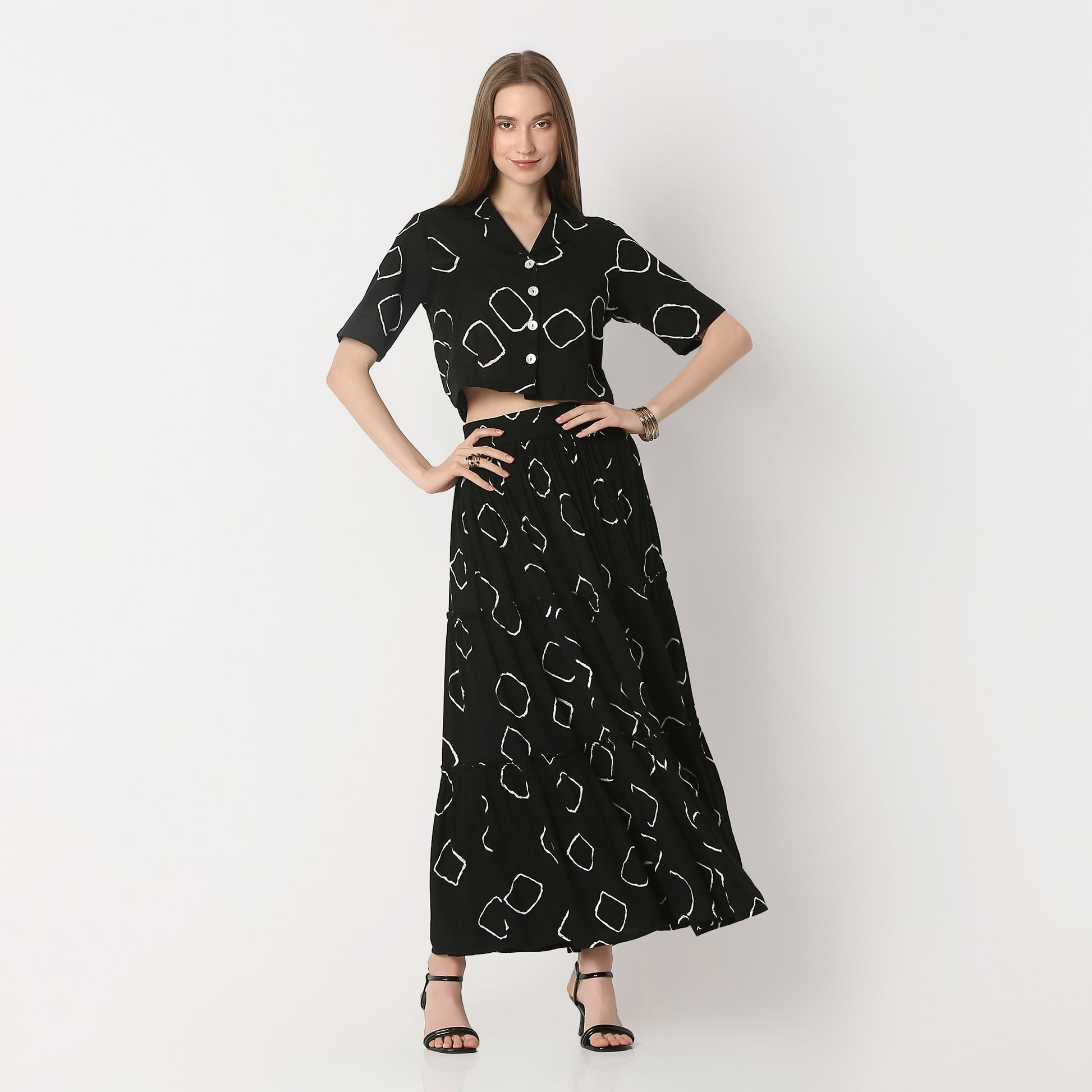 Regular Fit Printed Crop Length Top Top