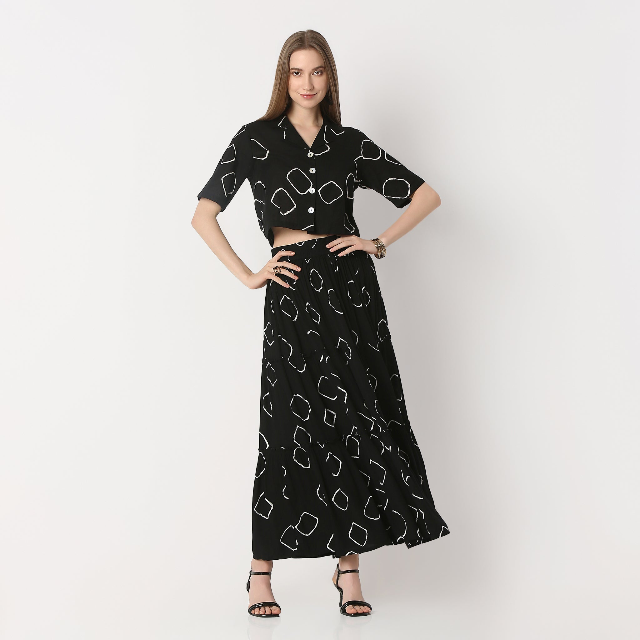 Regular Fit Printed Crop Length Top Top