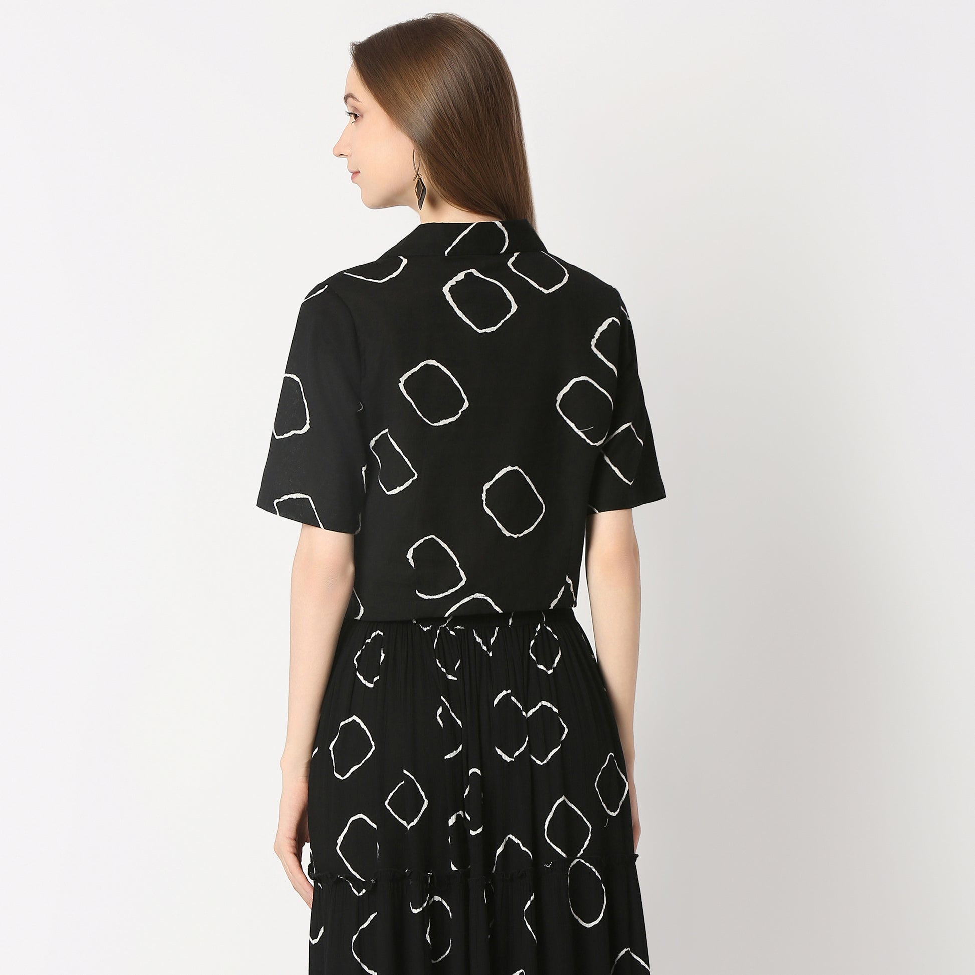 Regular Fit Printed Crop Length Top Top