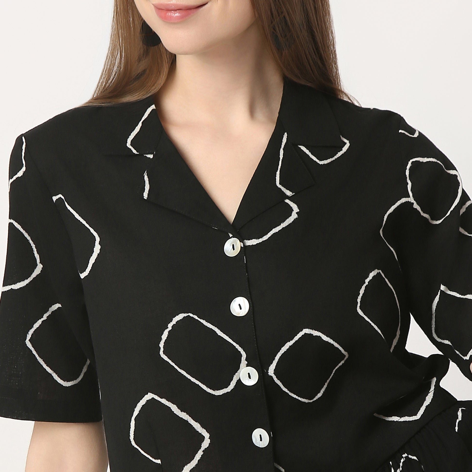 Regular Fit Printed Crop Length Top Top