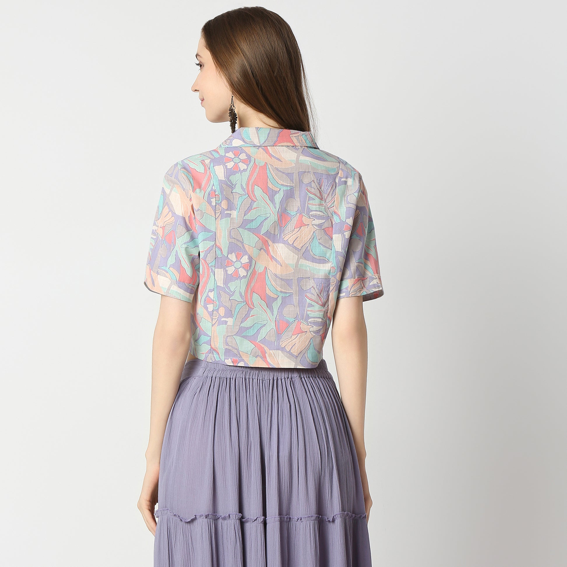 Regular Fit Printed Crop Length Top Top