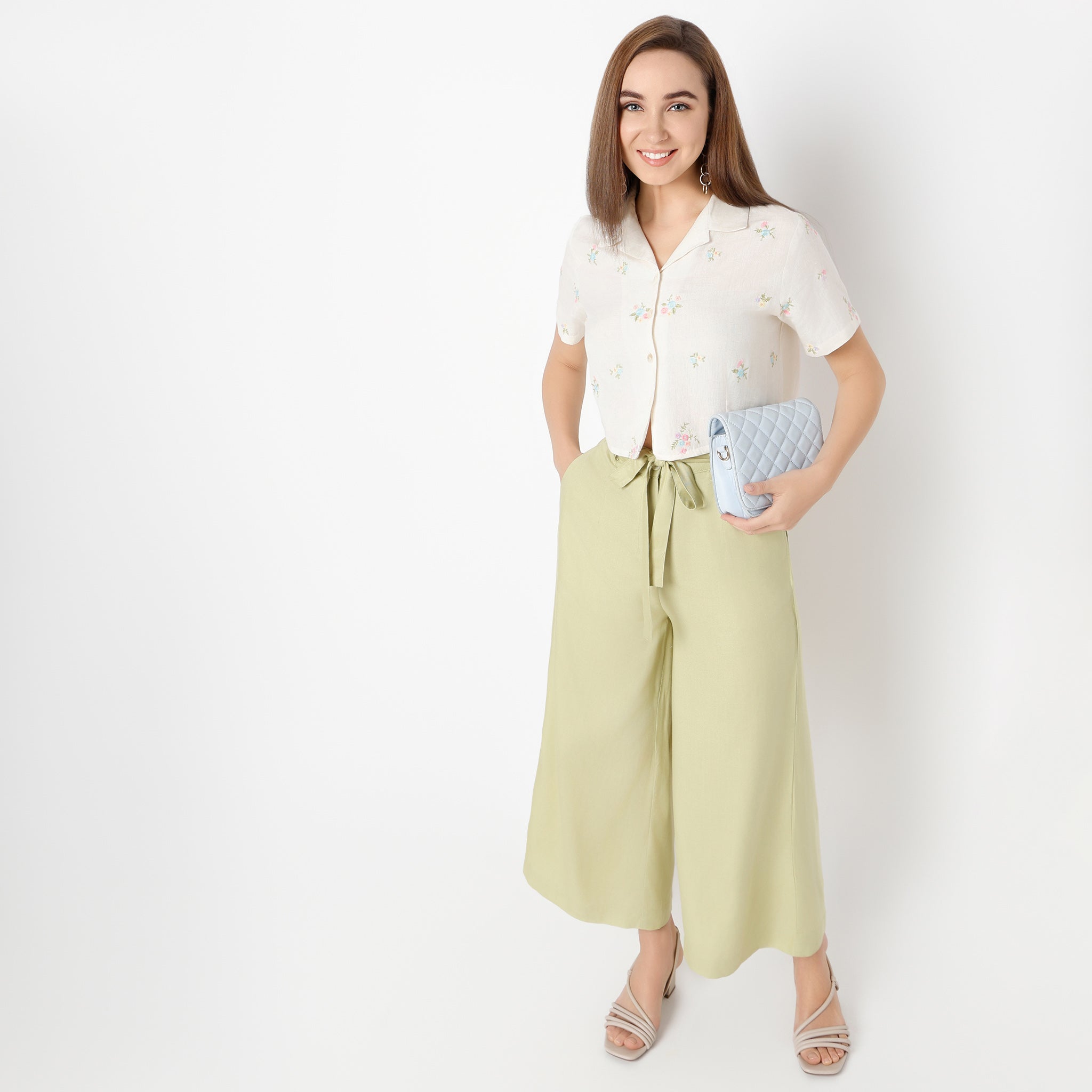 Relaxed Fit Embroidered Camp Collar Shirt