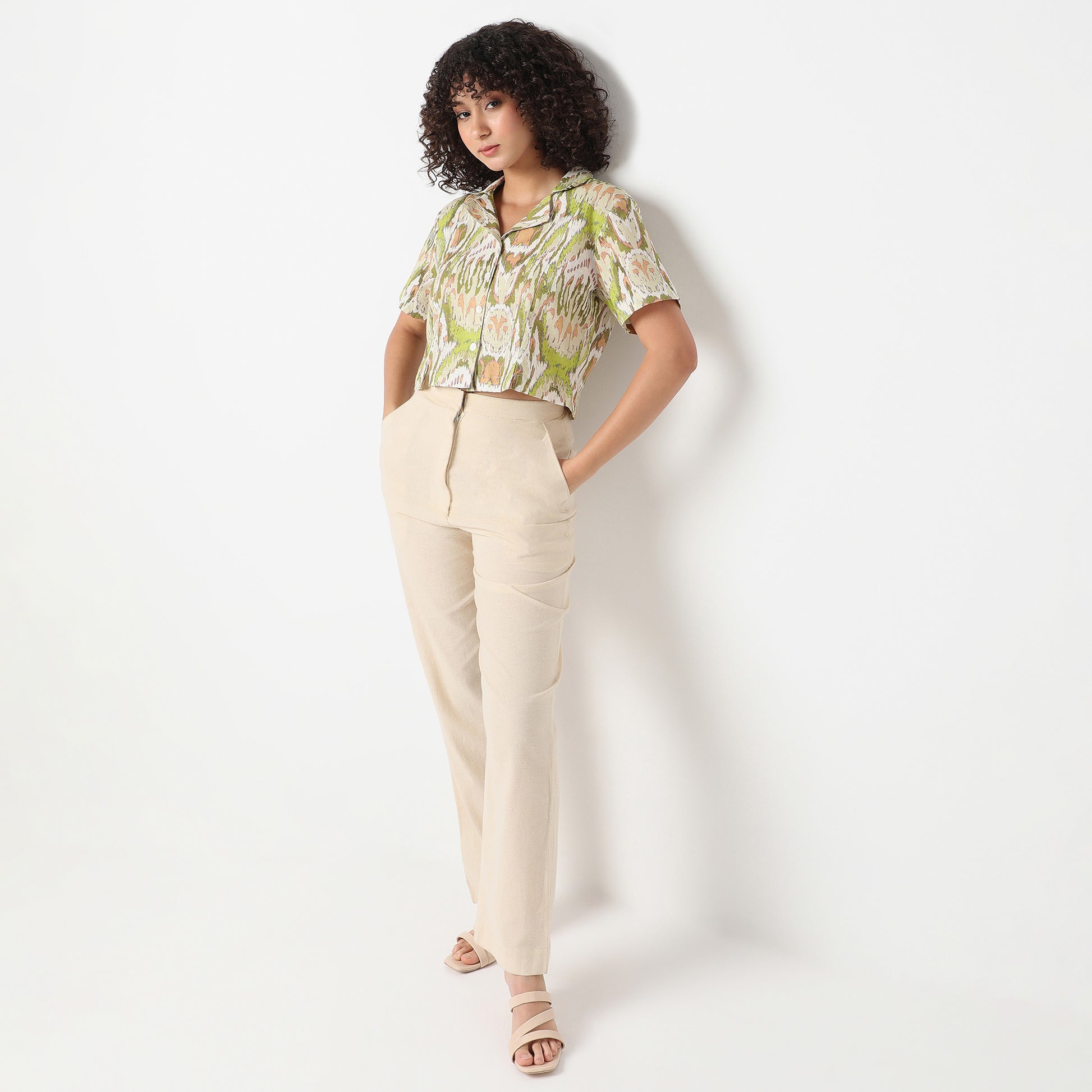 Regular Fit Printed Lapel Collar Shirt