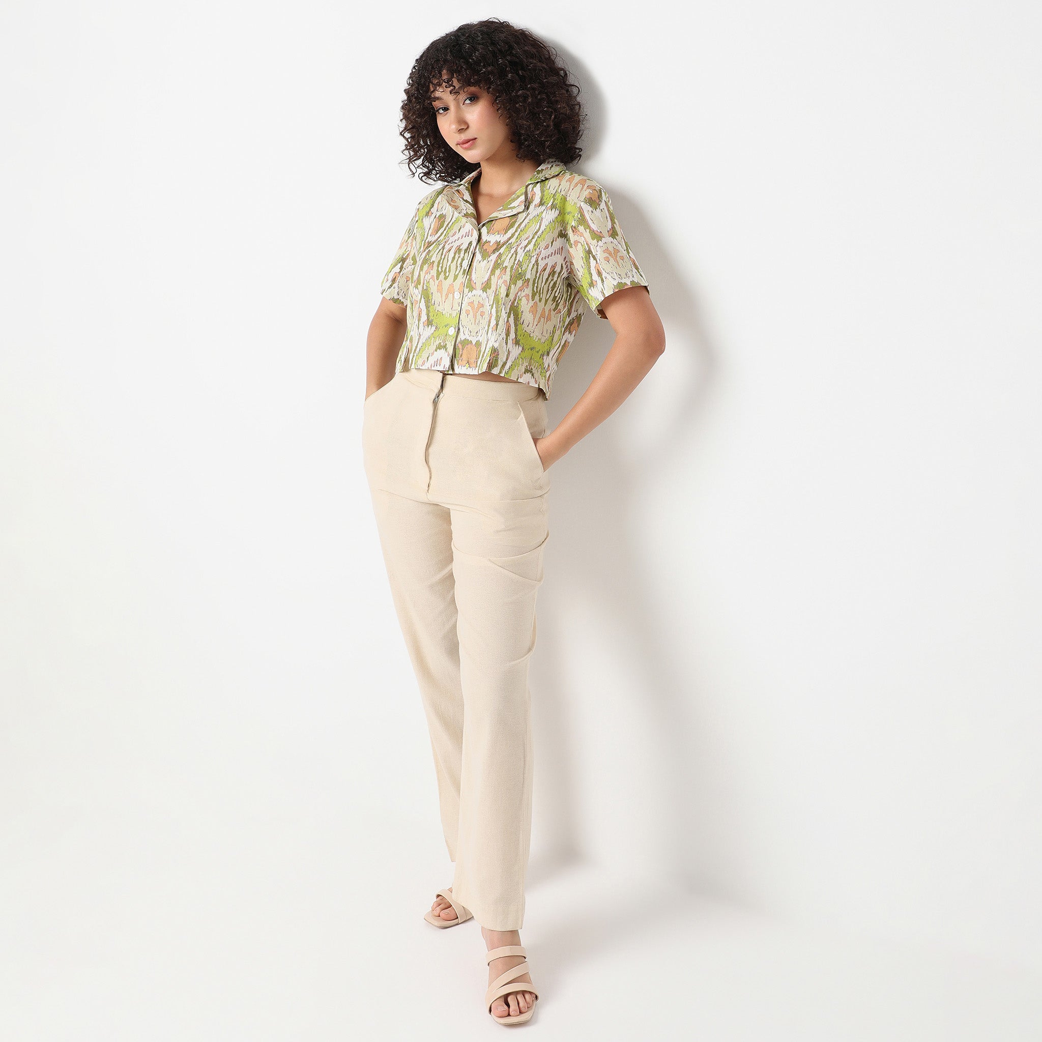 Regular Fit Printed Lapel Collar Shirt