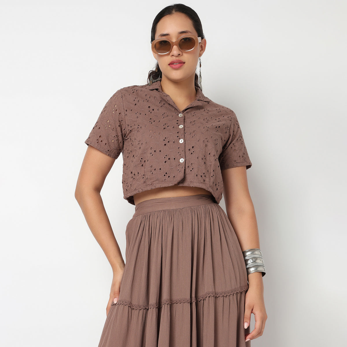 Camp Collar Crop Top