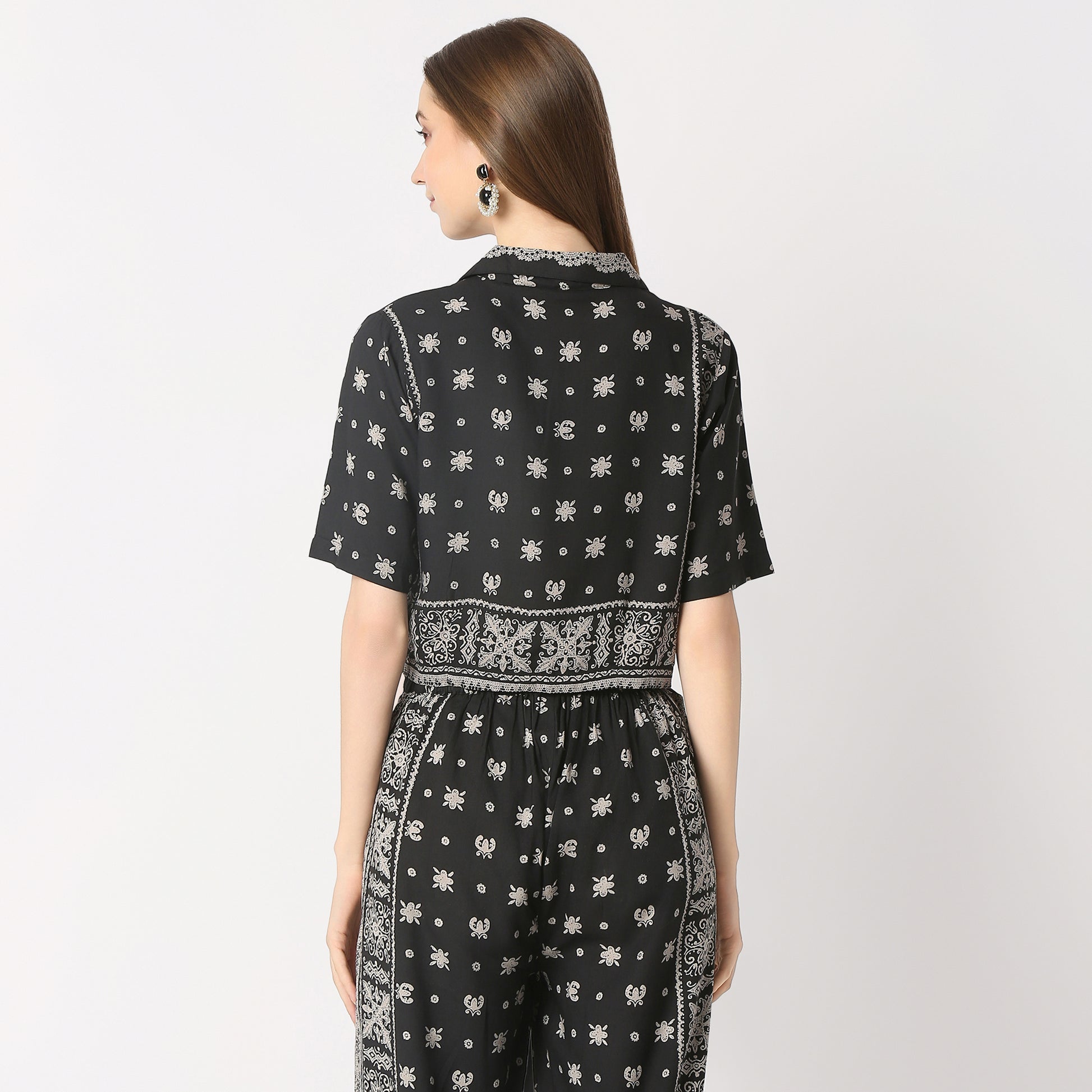 Regular Fit Printed Cropped Top