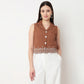 Embroidered Sleeveless Crop Top