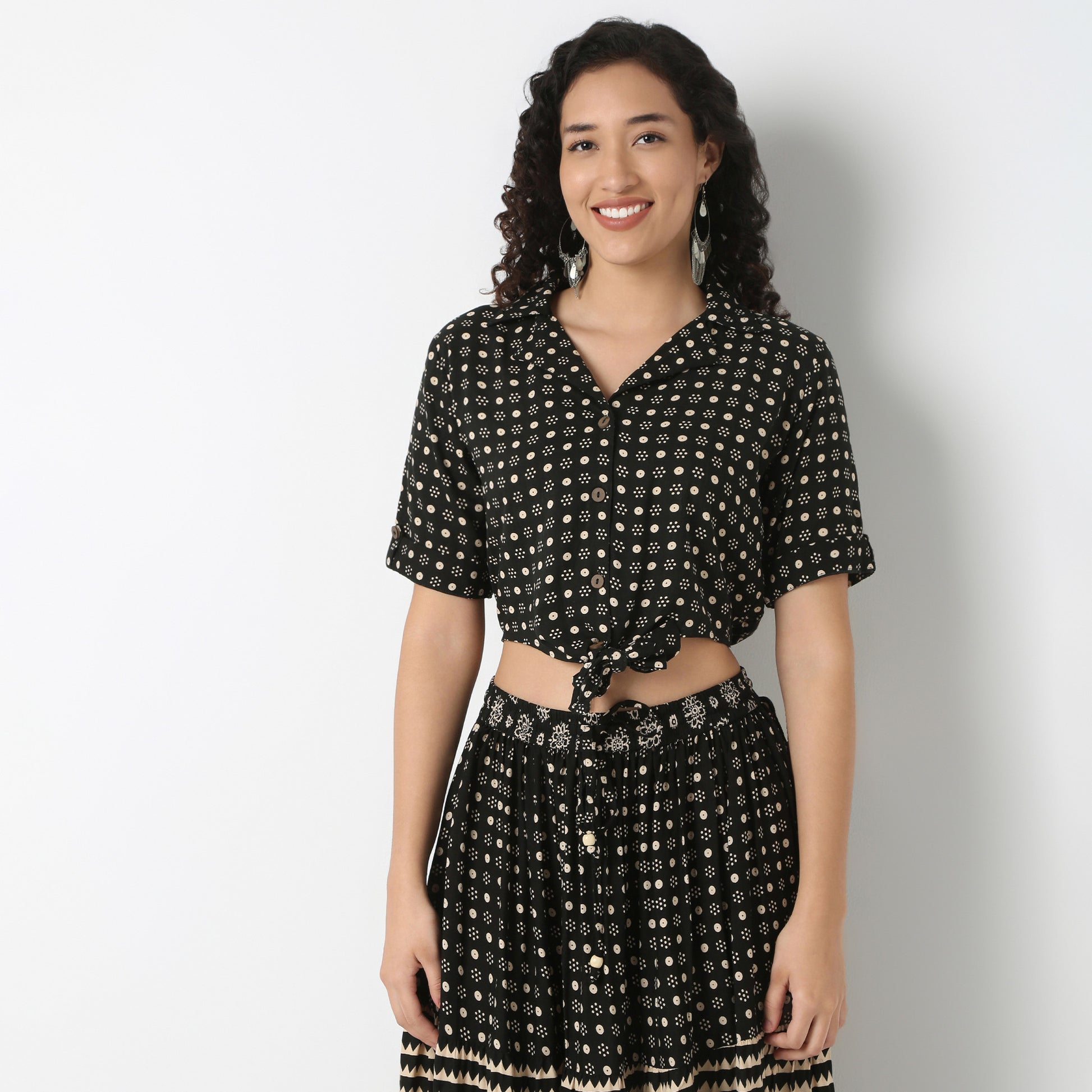 Boxy Tie-Front Shirt