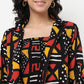 Order Now Women Print Lapel Collar Straight Regular Fit Ethnic Wear Shrug by Style Union