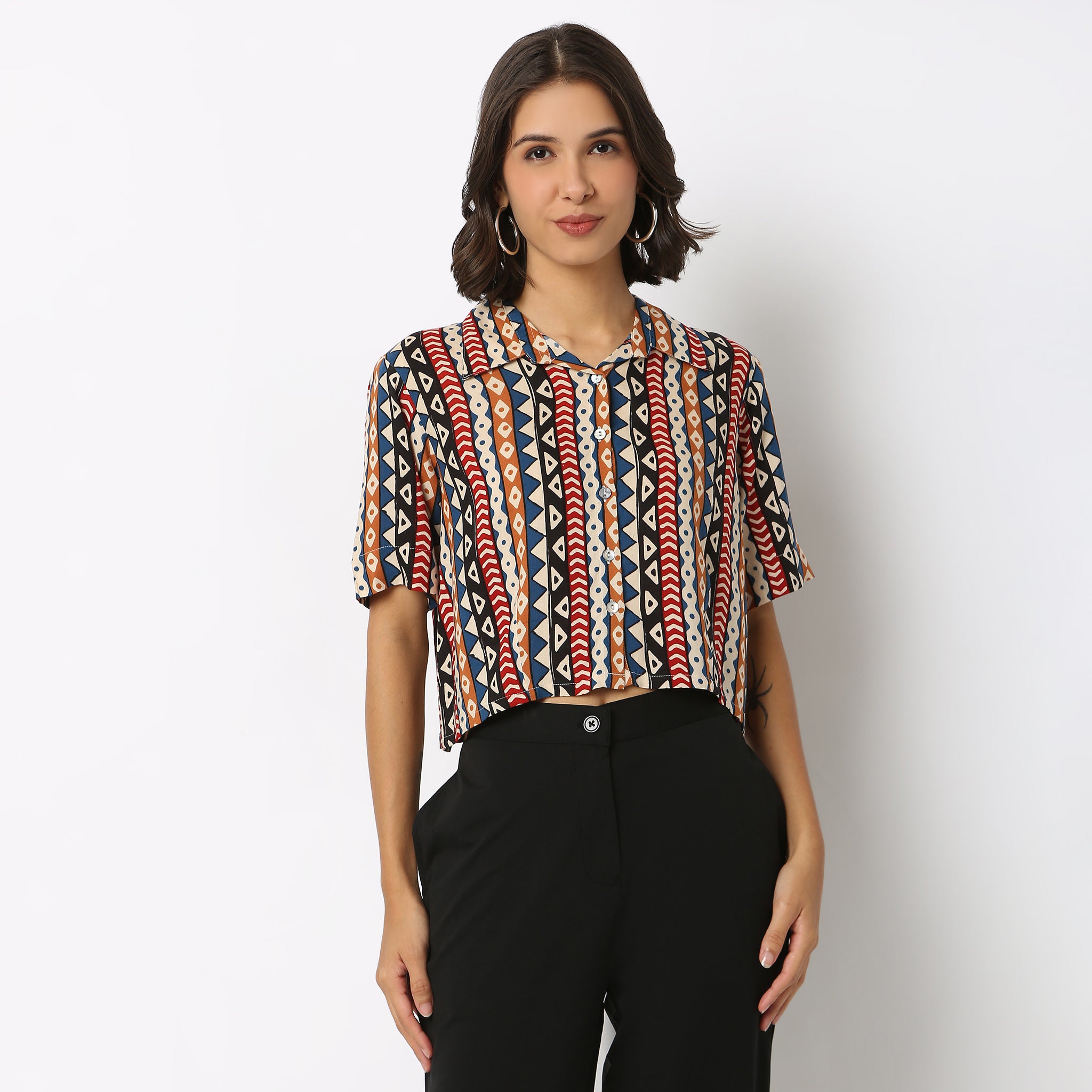 Rayon Printed Crop Top
