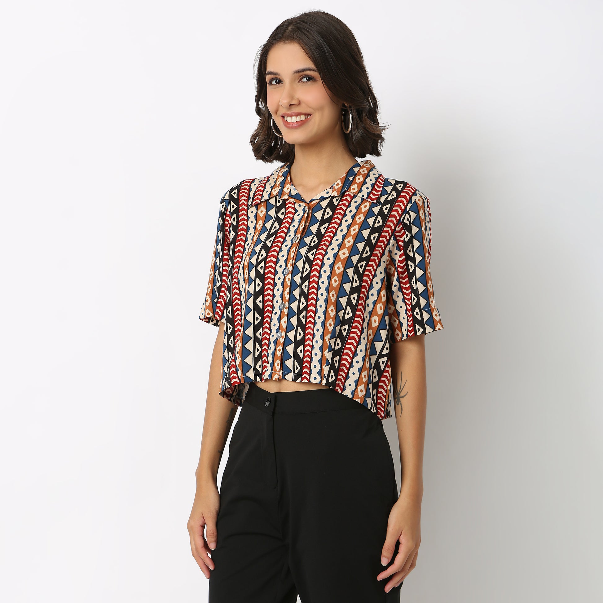 Rayon Printed Crop Top