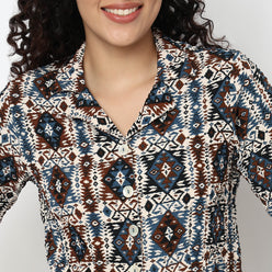 Lapel Collar Crop Shirt