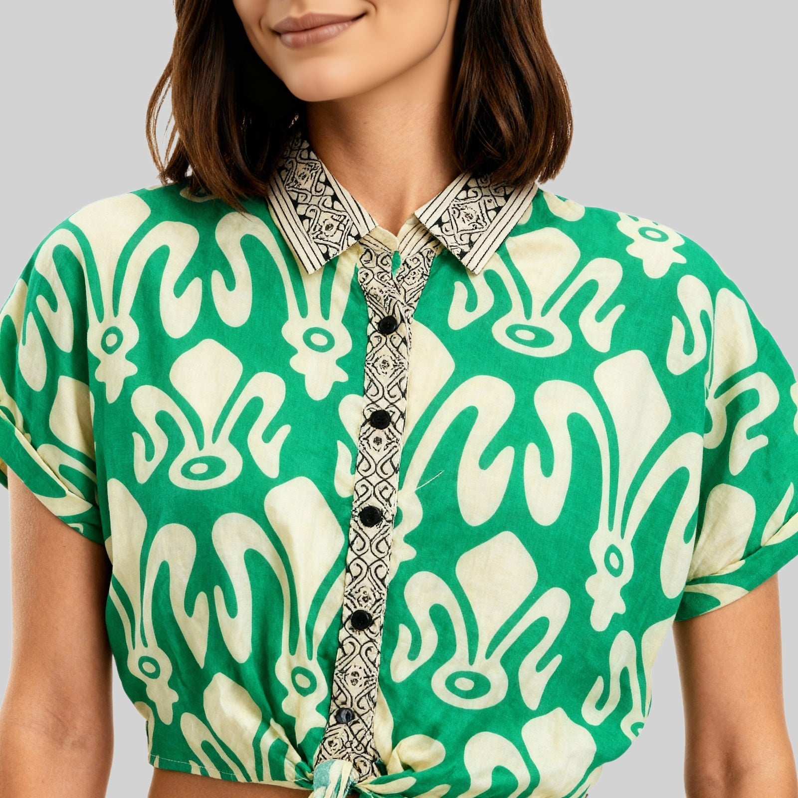 Embellished Lace Crop Top