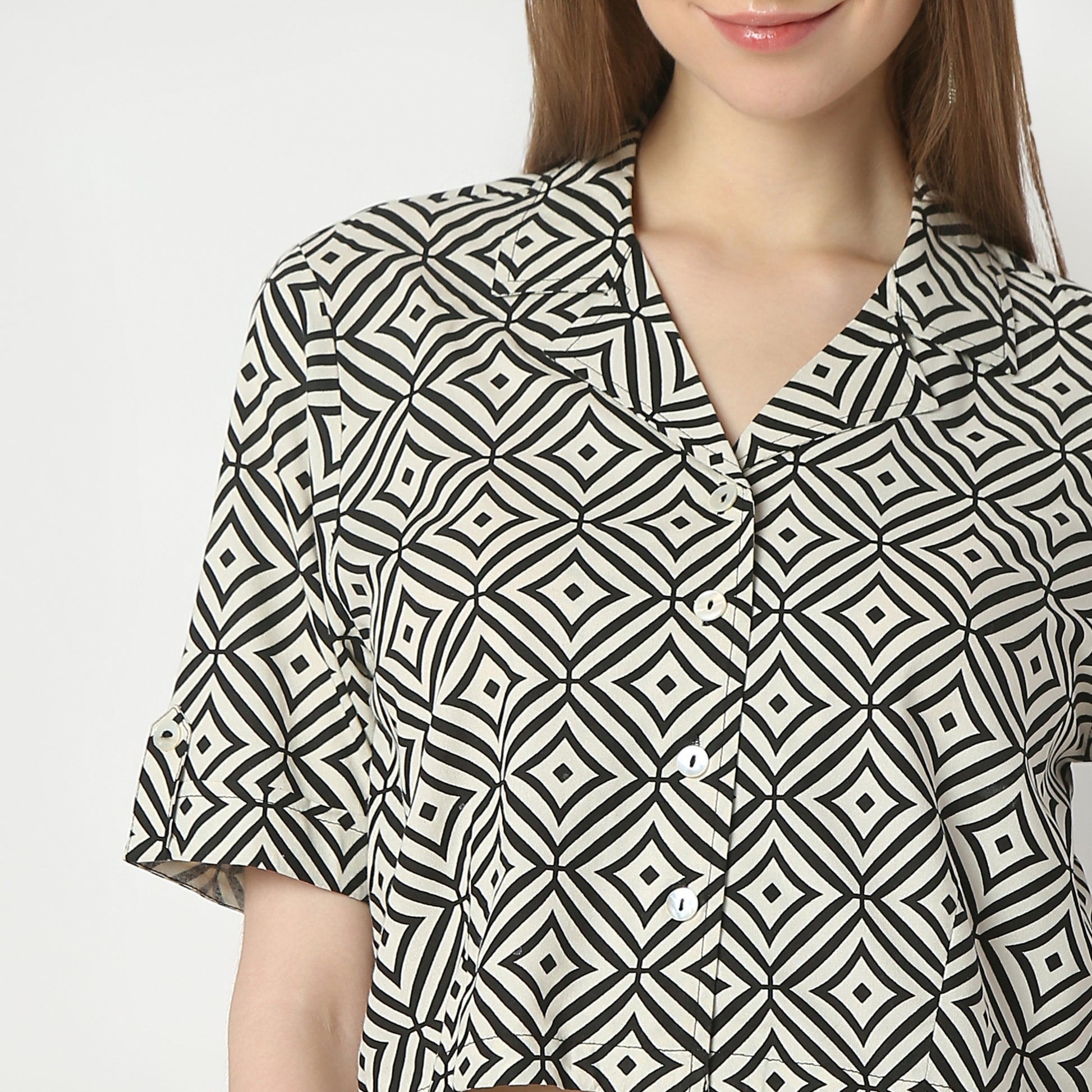 Regular Fit Printed Crop Length Top Top