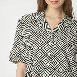 Regular Fit Printed Crop Length Top Top