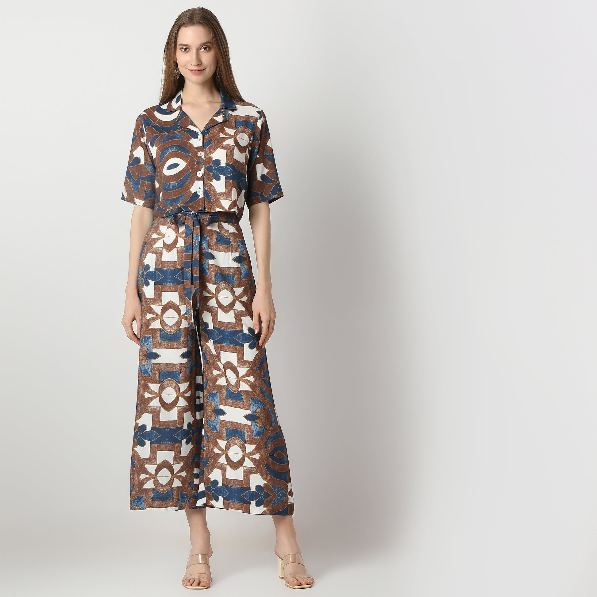 Regular Fit Printed Crop Length Top Top