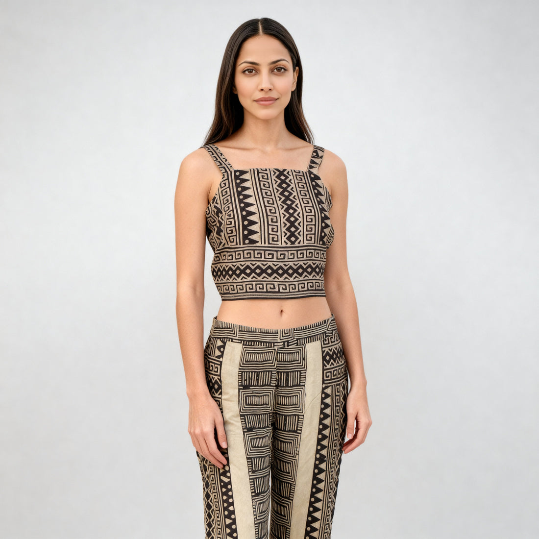 Strappy Printed Crop Top