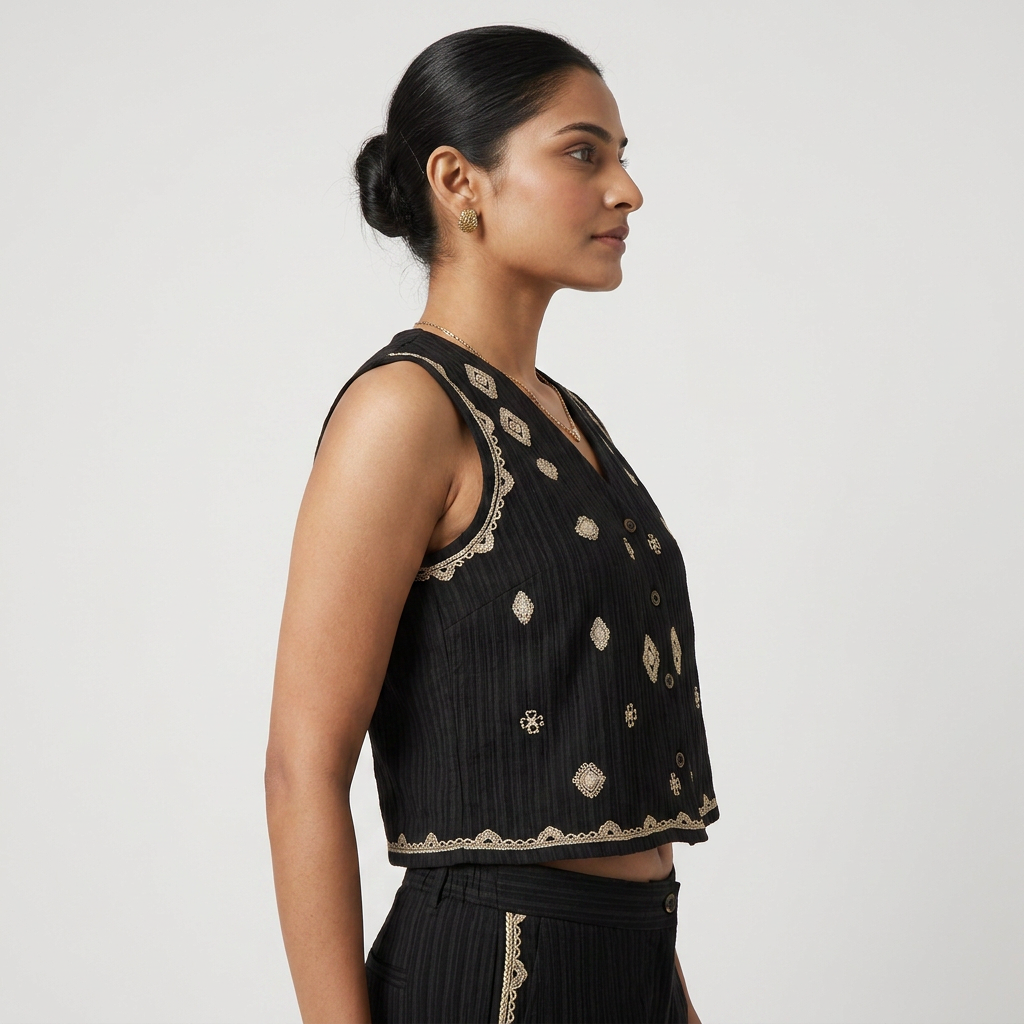 Regular Fit Embroidered Top