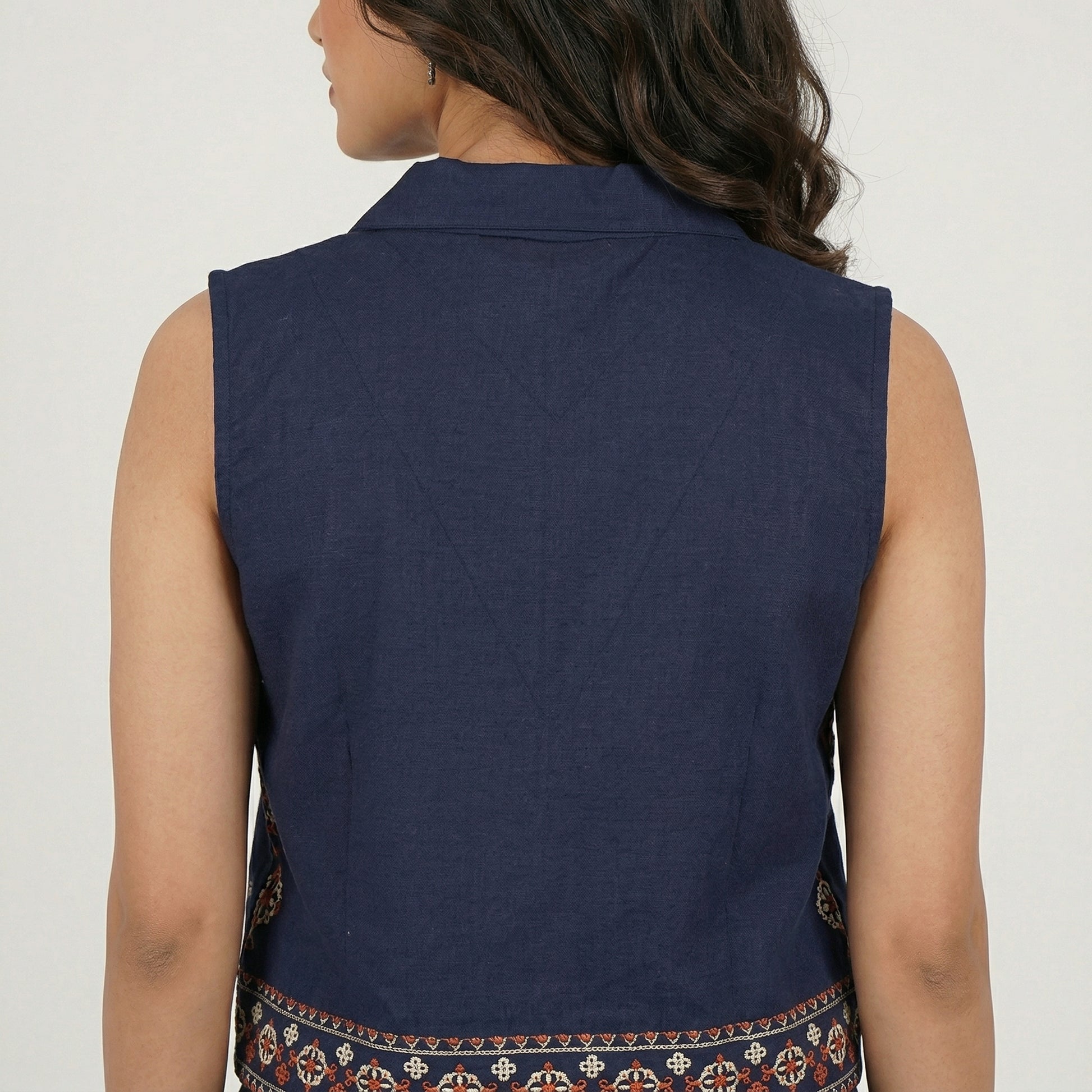 Cotton Embroidered Crop Top