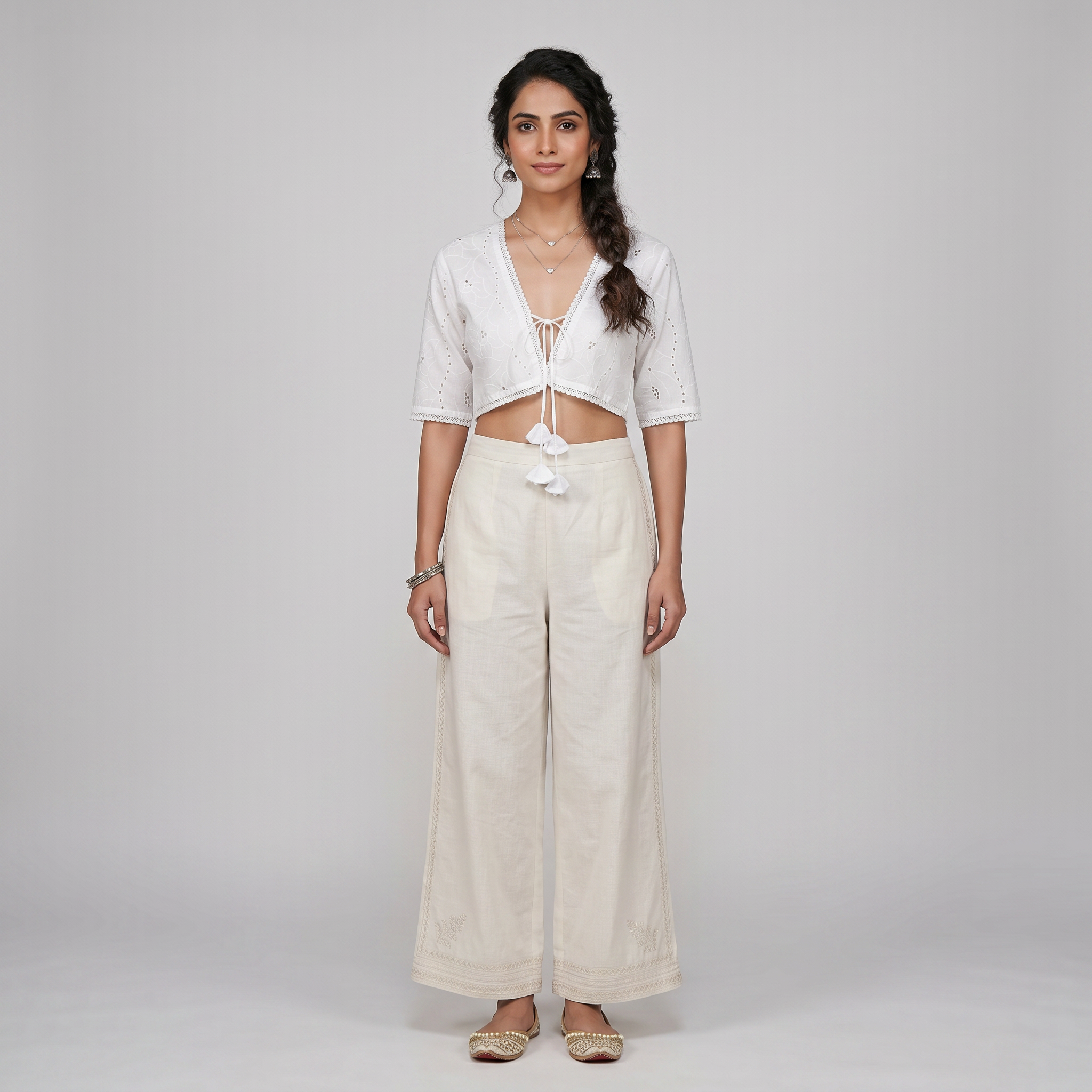 Cotton Schiffli Shrug
