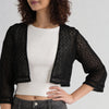 Cotton Lace Three-Fourth Sleeve Shrug
