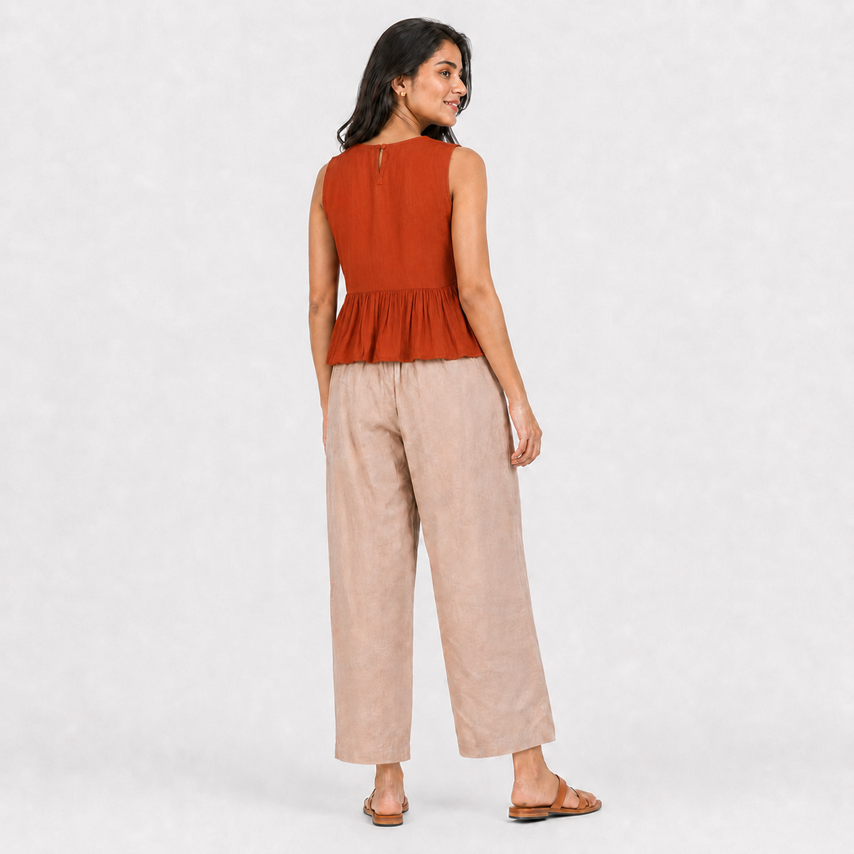 Embroidered Peplum Top