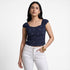 Embroidered Slim Fit Crop Top