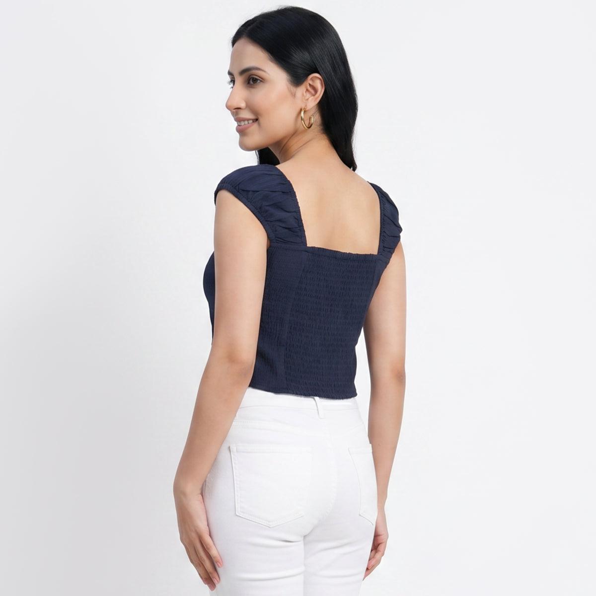 Embroidered Slim Fit Crop Top