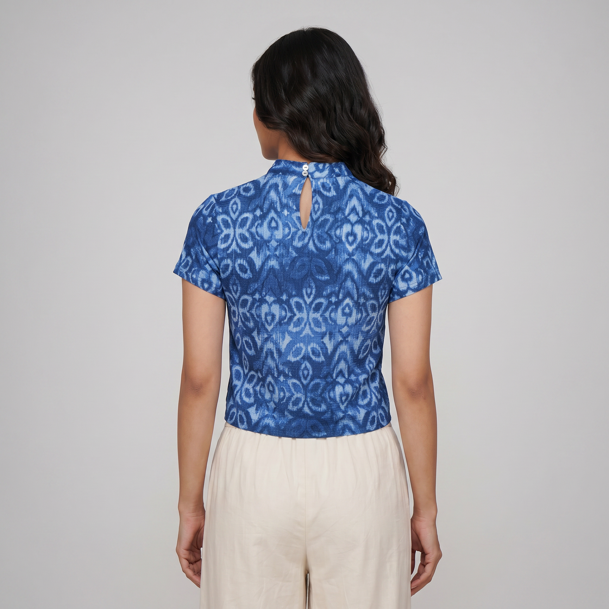 Knitted Printed Crop Top